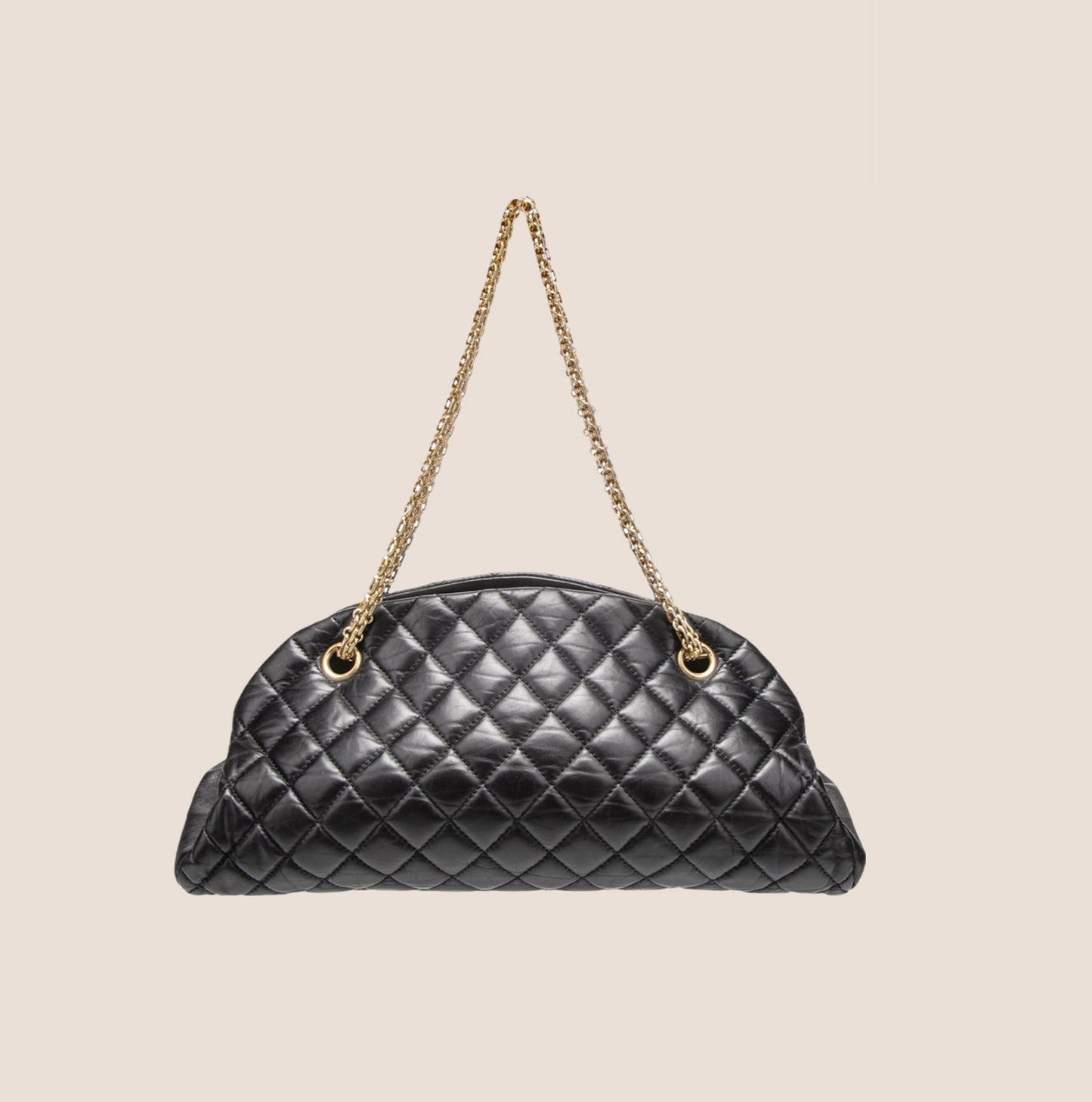 CHANEL JUST MADEMOISELLE BLACK LEATHER BOWLER BAG