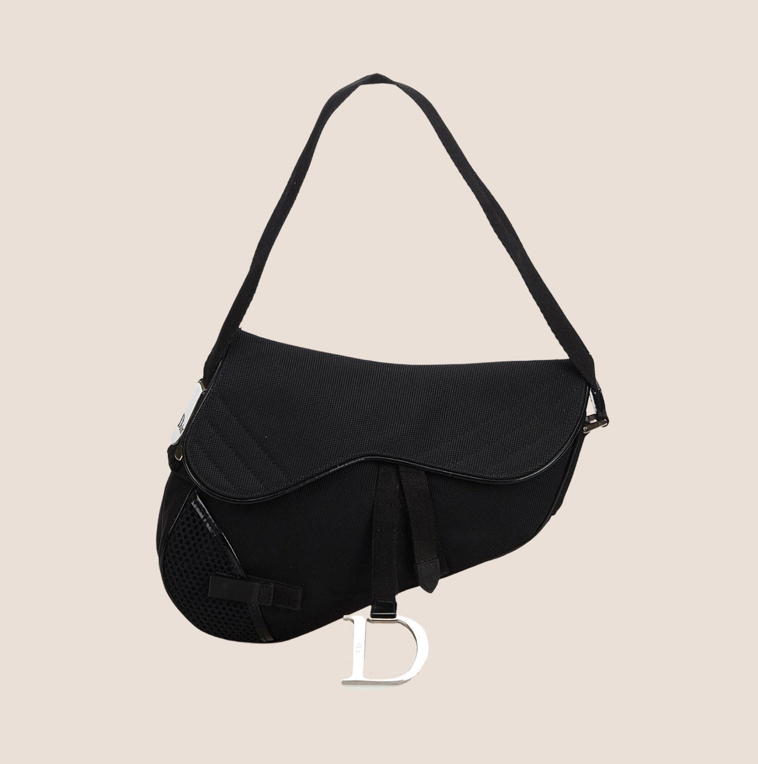 CHRISTIAN DIOR BLACK MESH SADDLE BAG – RDB