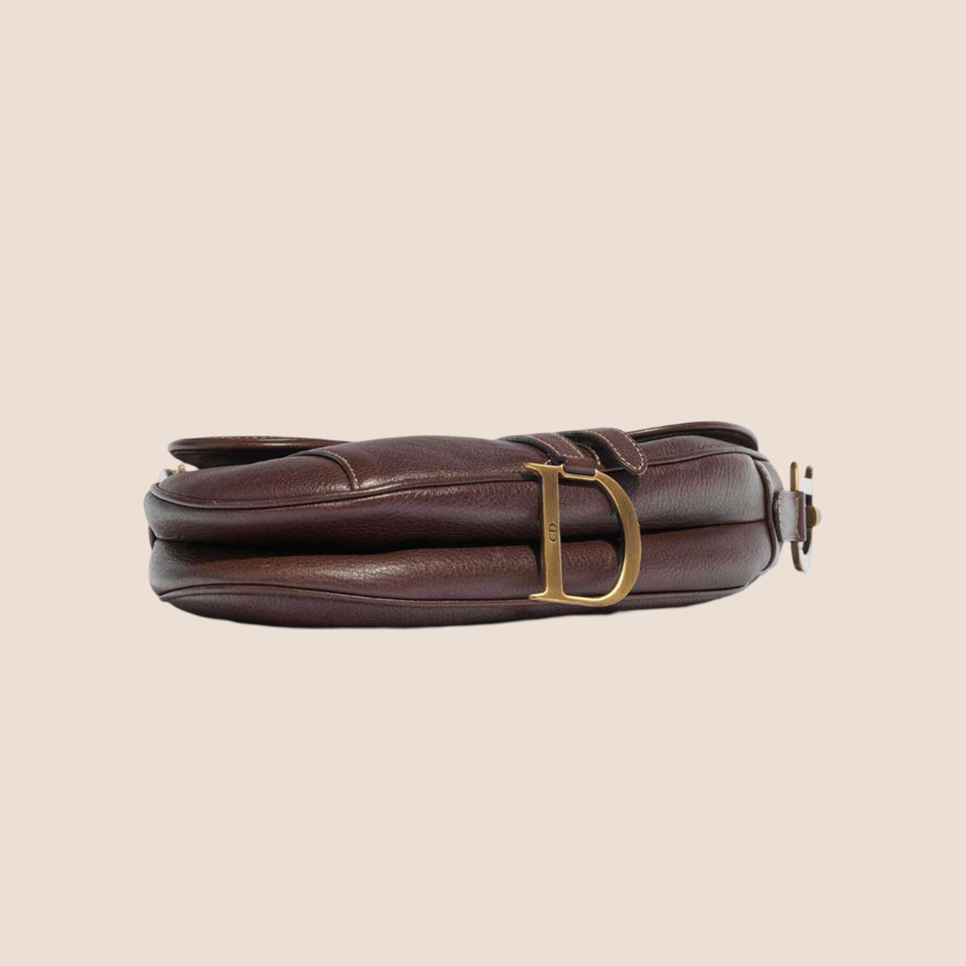 CHRISTIAN DIOR 2000 BROWN LEATHER SADDLE BAG