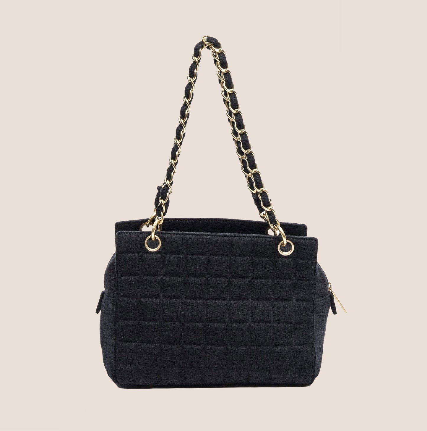 CHANEL 2002 BLACK CHOCOLATE BAR JERSEY SHOPPING TOTE