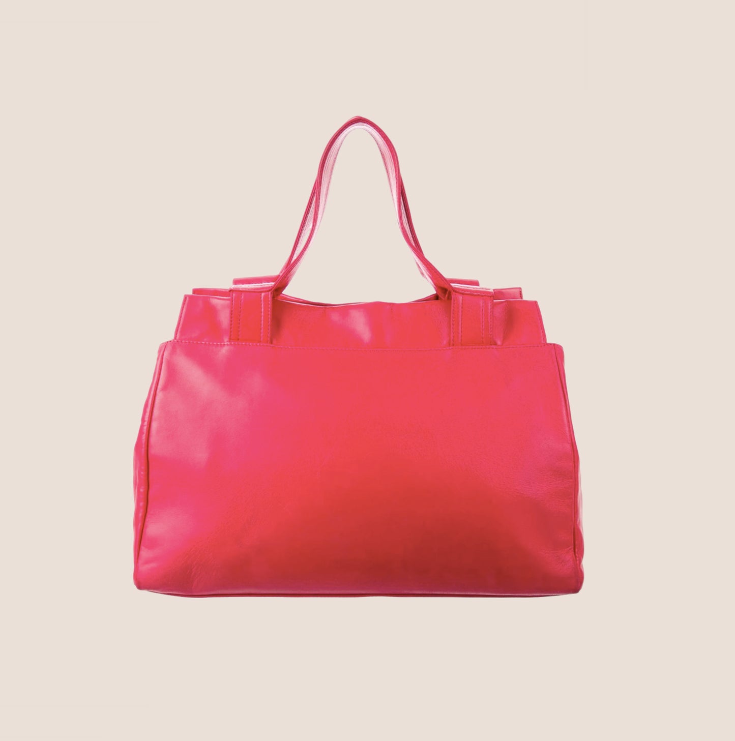 CHANEL RED CC DISCUS TOTE BAG