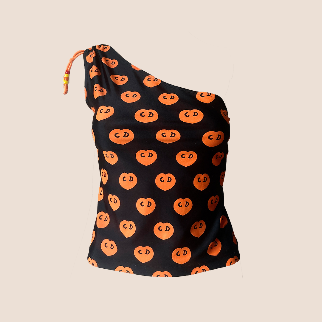 CHRISTIAN DIOR FALL 2001 HEART LOGO ONE SHOULDER TOP – RDB