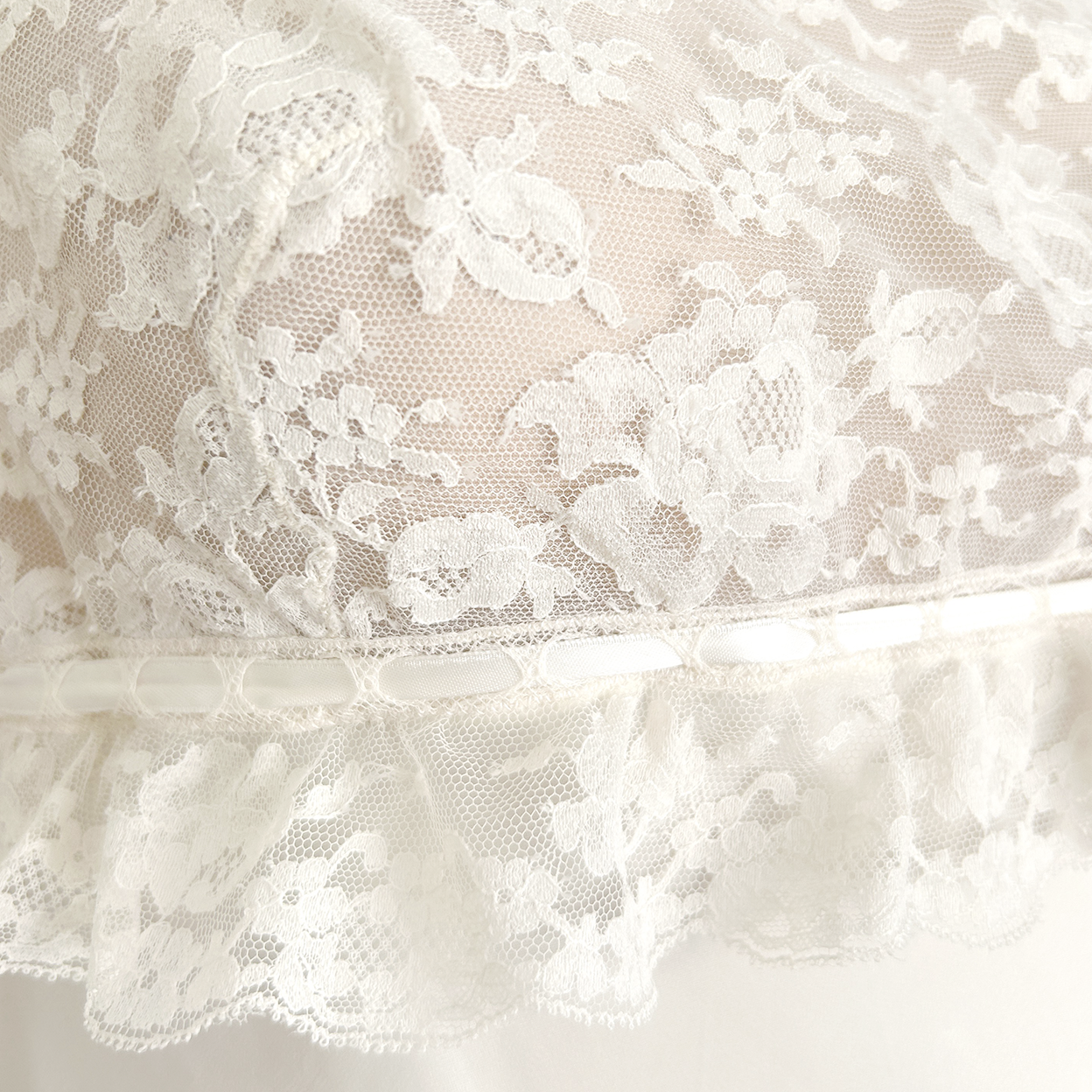 CHRISTIAN DIOR 90s PEARL SATIN LACE SLIP DRESS