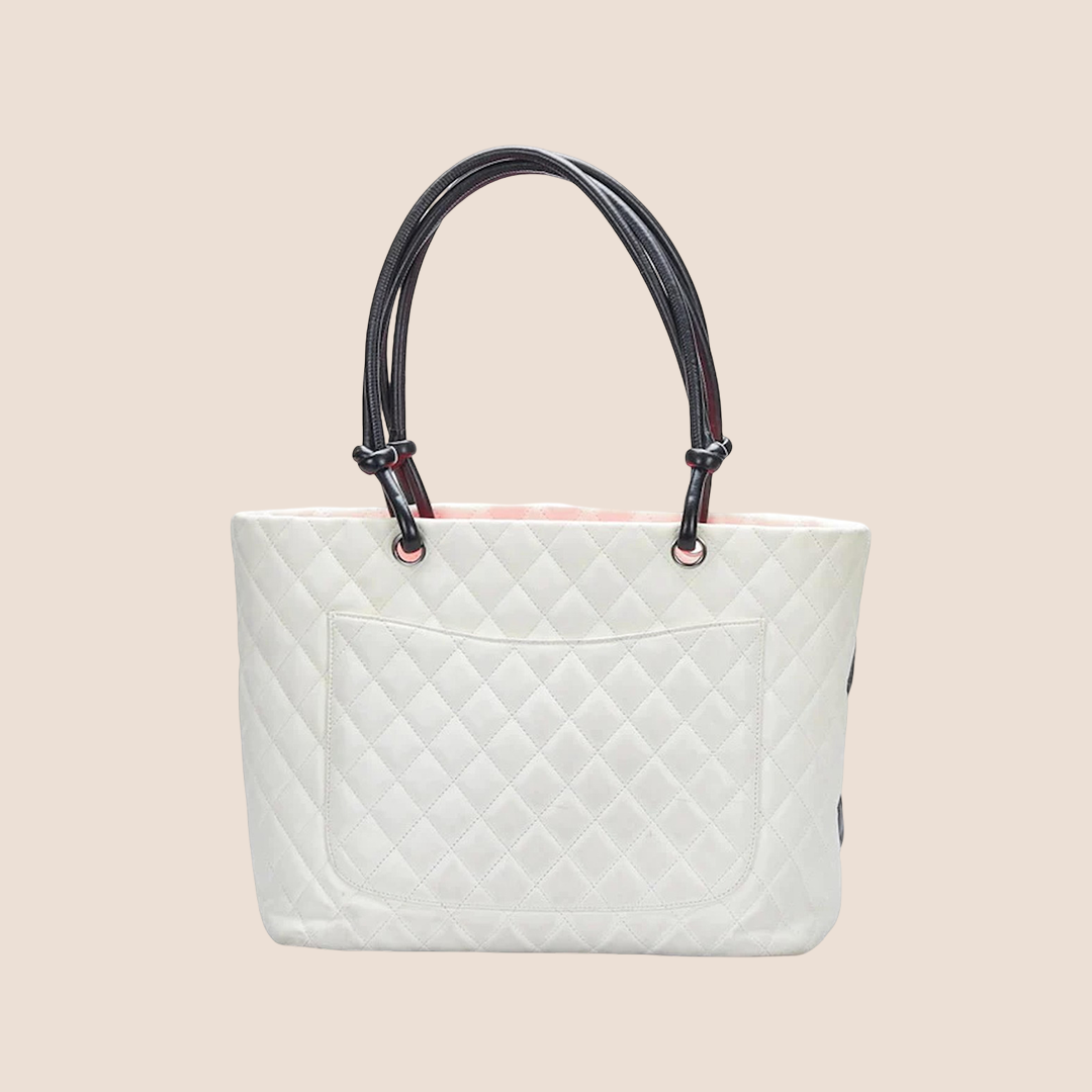 CHANEL 2005 CAMBON WHITE & BLACK TOTE BAG