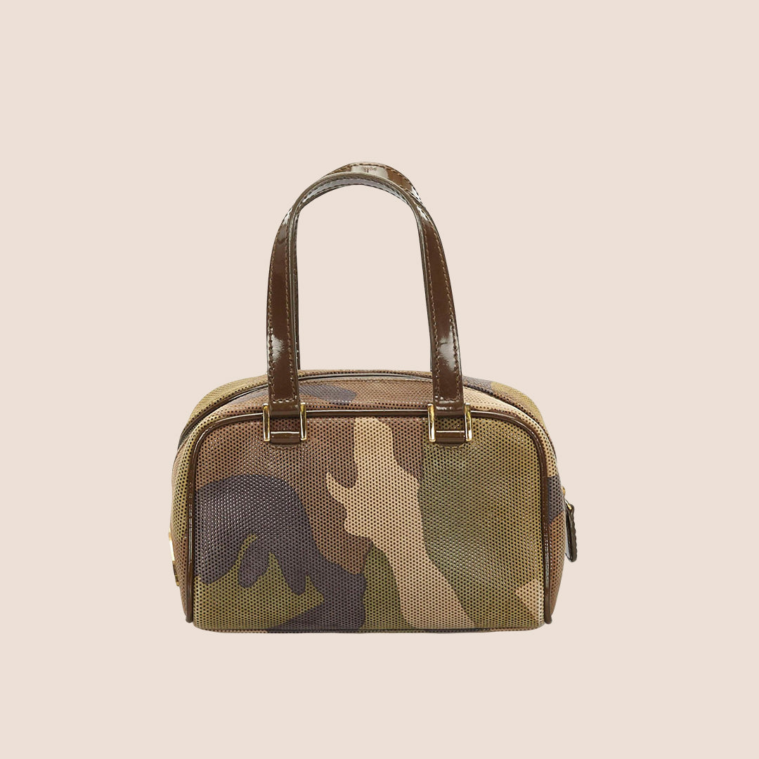 CHRISTIAN DIOR 2000 CAMOUFLAGE PRINT MALICE MINI BOSTON BAG