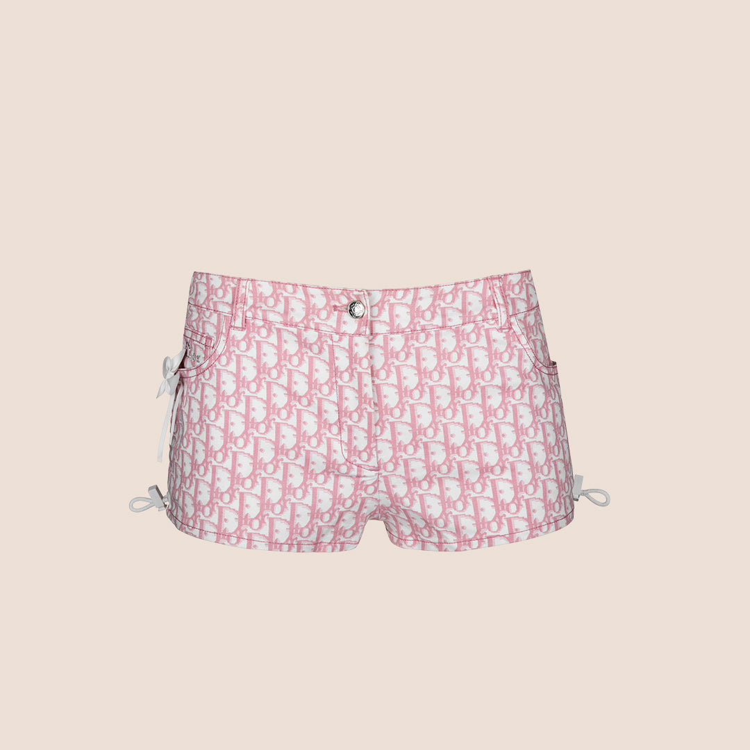 CHRISTIAN DIOR 2004 PINK GIRLY FLOWER MINI SHORTS