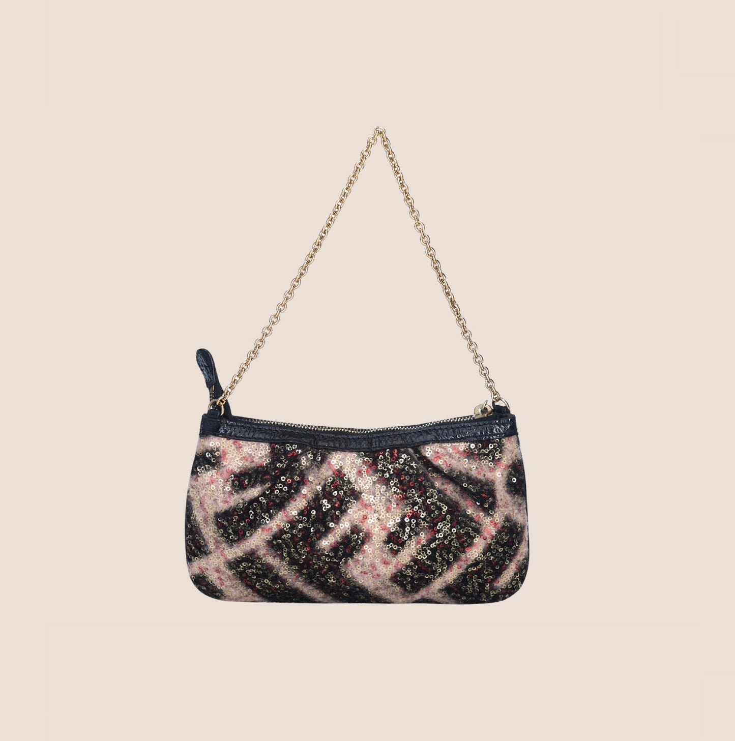 FENDI MULTICOLOR SEQUINED CHAIN POCHETTE BAG