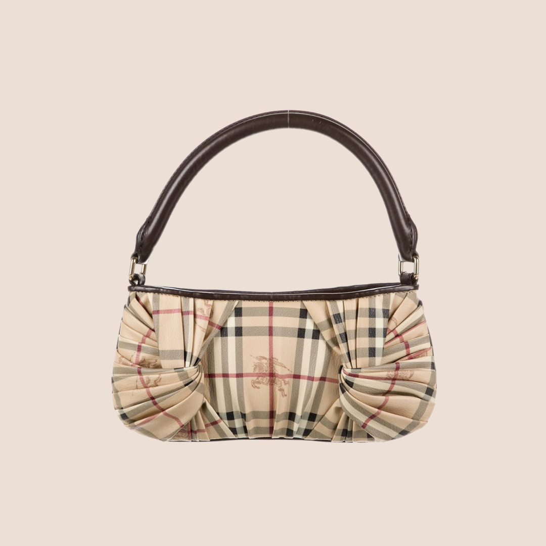 BURBERRY NOVA CHECK KNOT BAGUETTE BAG