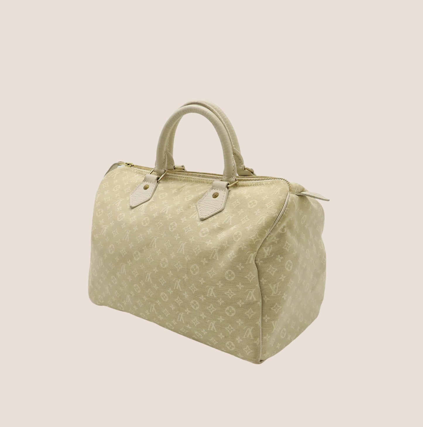 LOUIS VUITTON GREEN DENIM MONOGRAM SPEEDY 30 BAG