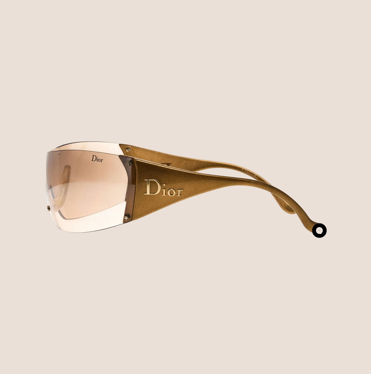 CHRISTIAN DIOR GOLD CLEAR SKI 5 SUNGLASSES