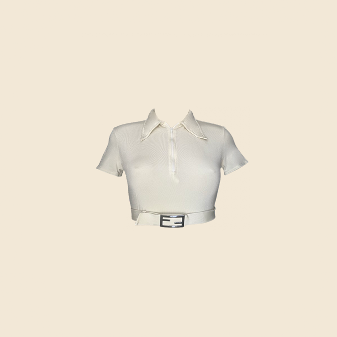 FENDI 1990s FF LOGO CROP TOP