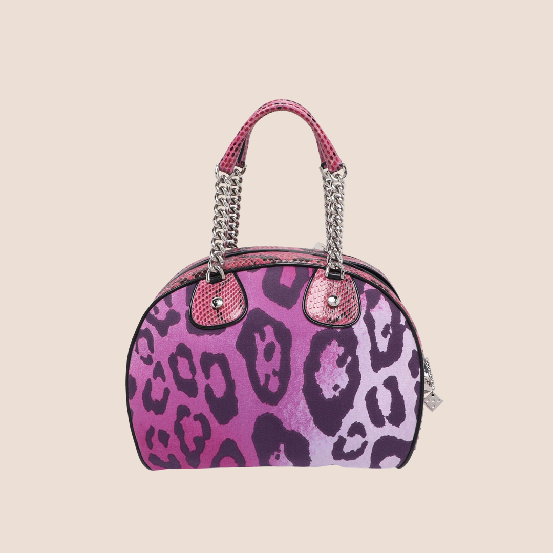 CHRISTAN DIOR 2004 PYTHON TRIMMED GAMBLER DICE BAG