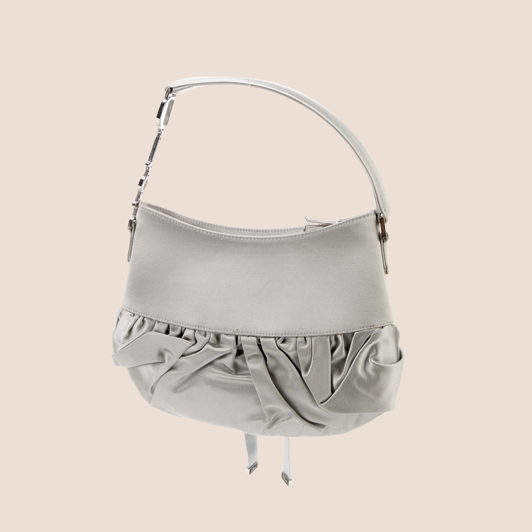 CHRISTIAN DIOR 2004 GREY SATIN MINI CORSET BAG