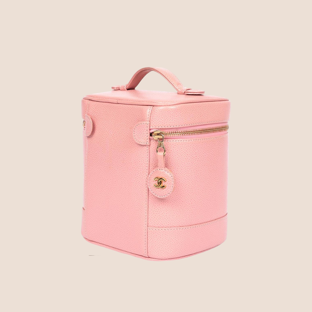 CHANEL 2004 PINK VANITY CAVIAR VANITY CASE