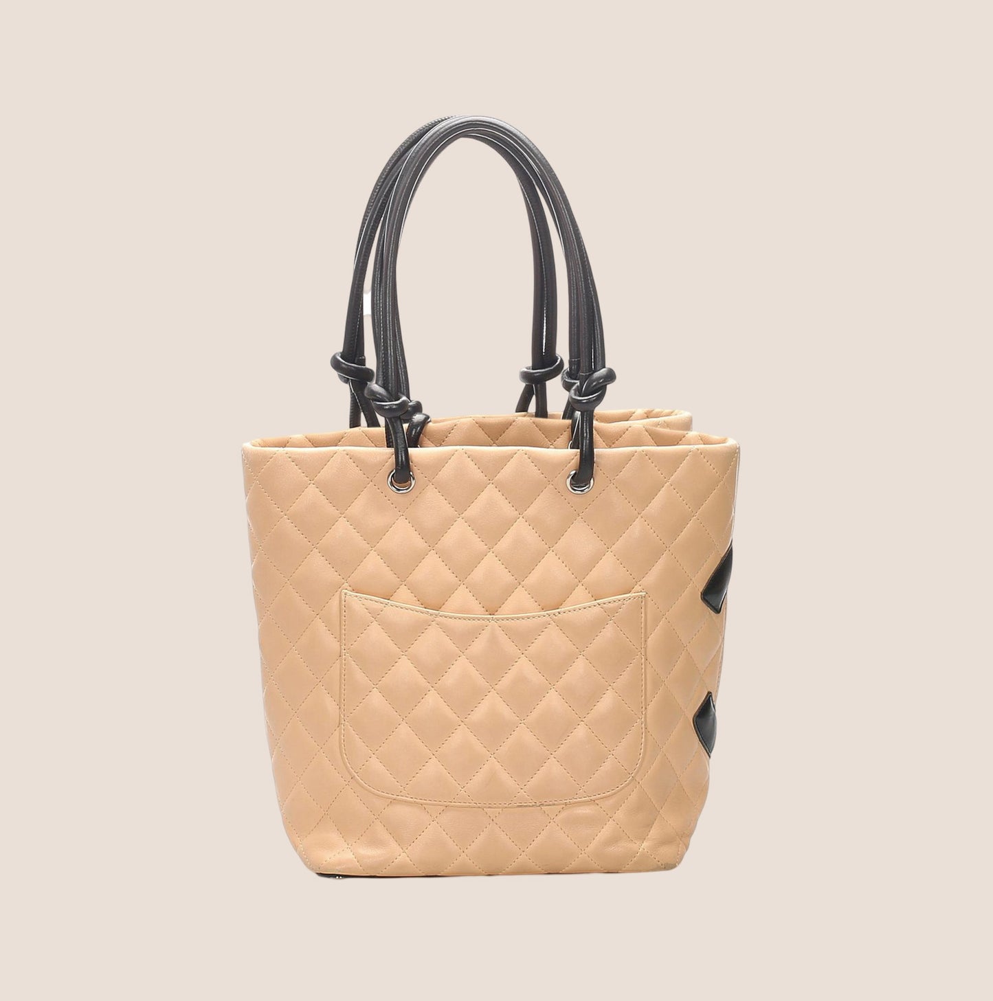 CHANEL 2004 BEIGE CC LOGO CAMBON MINI TOTE BAG