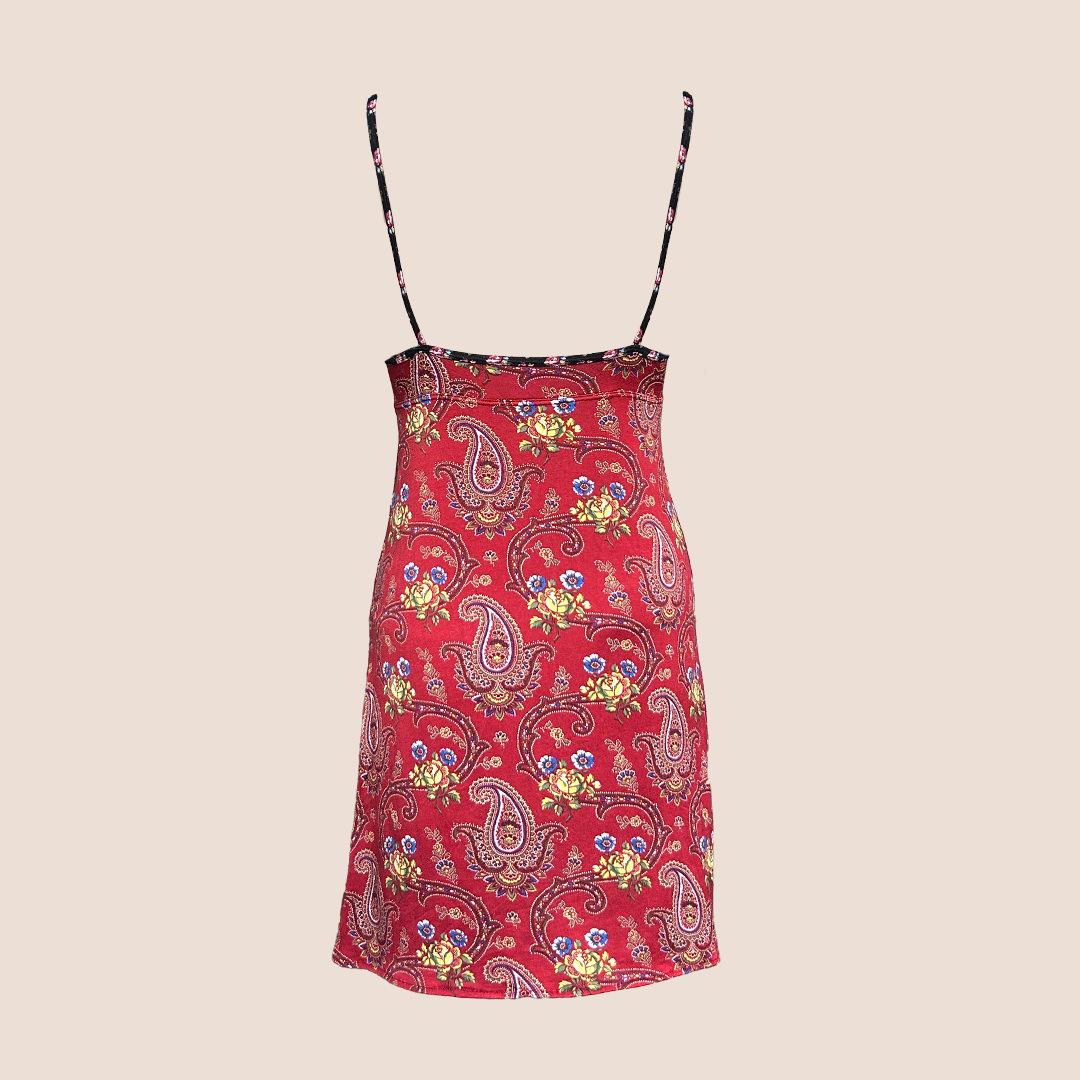 CHRISTIAN DIOR 2002 RED BANDANA MINI DRESS
