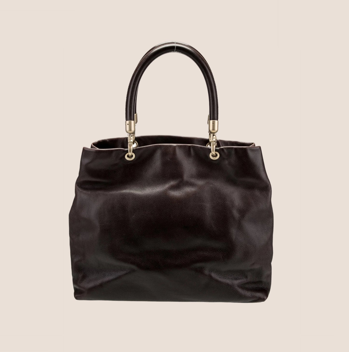 CHANEL 2003 CC LOGO BROWN CAVIAR TIMELESS TOTE BAG