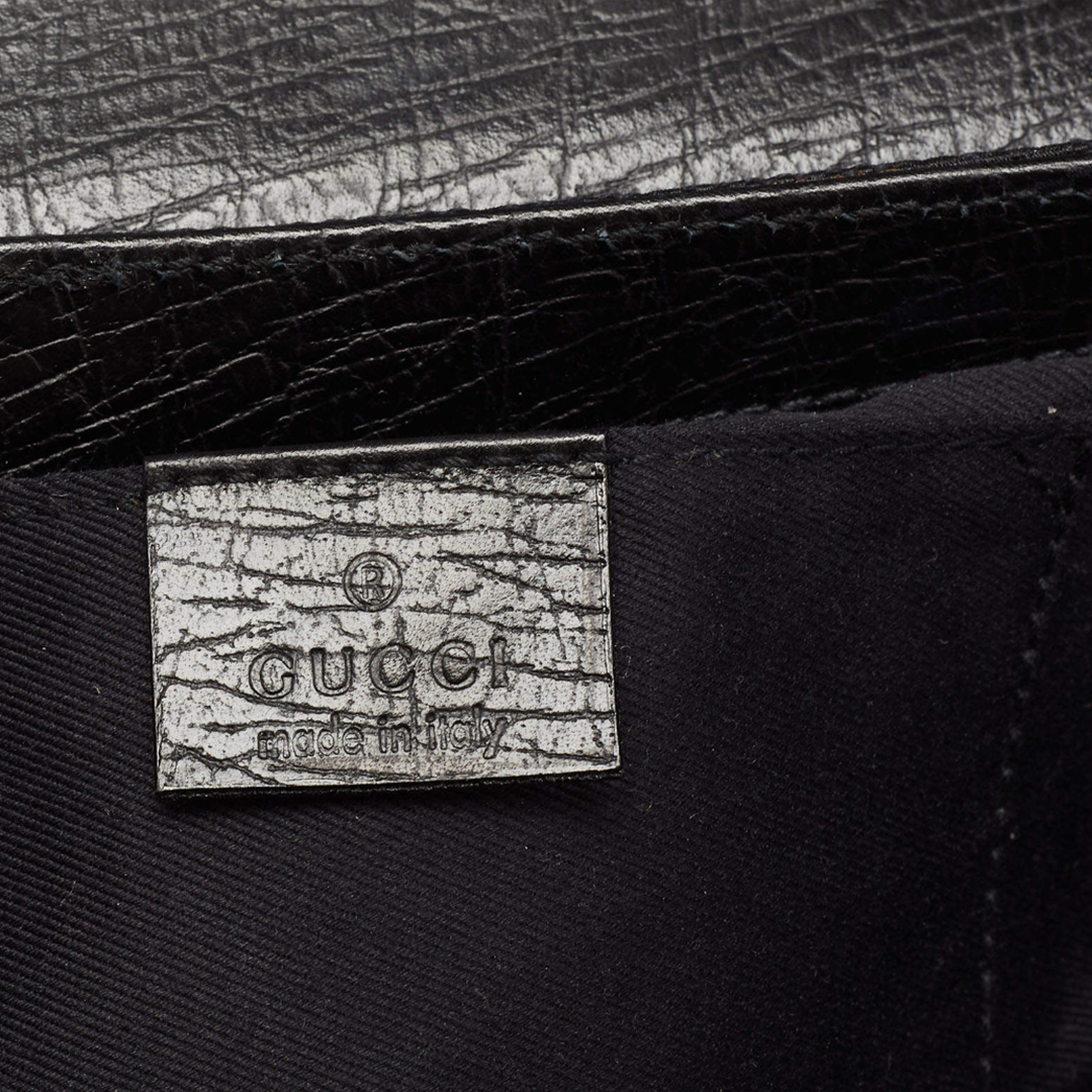 GUCCI BY TOM FORD BLACK GG CANVAS HORSEBIT CLUTCH