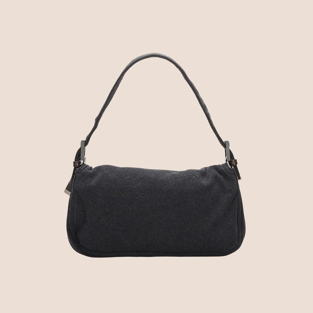 FENDI 2000 GREY COTTON BAGUETTE BAG