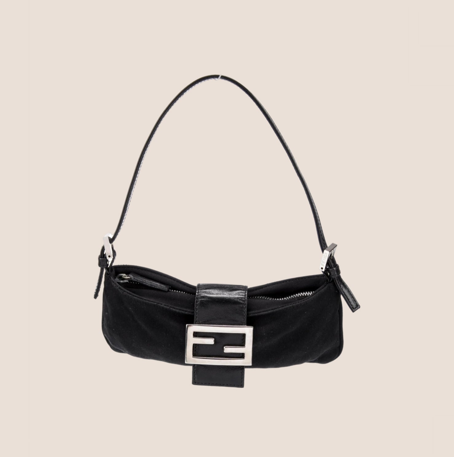 FENDI 2000 BLACK NEOPRENE SHOULDER BAG – RDB