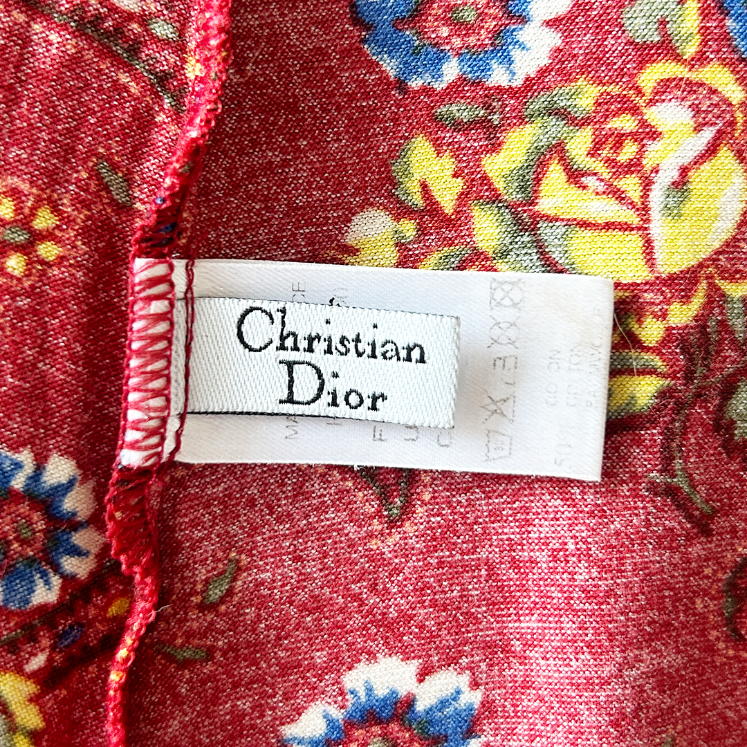 CHRISTIAN DIOR 2002 RED BANDANA MINI DRESS