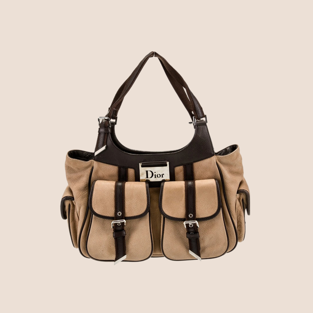Christian Dior ショルダーバッグ CHRISTIAN DIOR 2005 DENIM EMBROIDERED SADDLE BAG – RDB