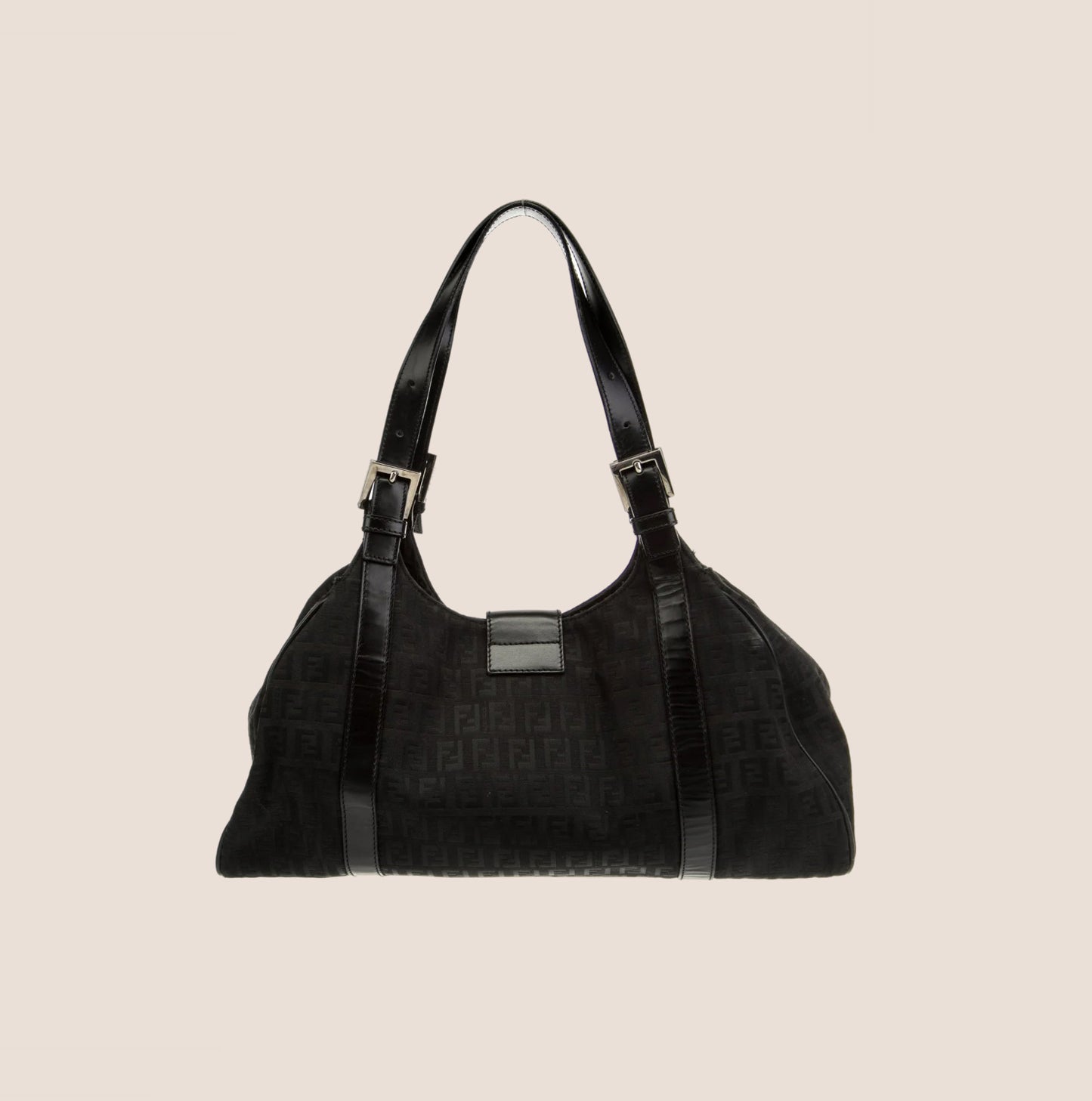 FENDI 2003 BLACK ZUCCHINO SHOULDER BAG