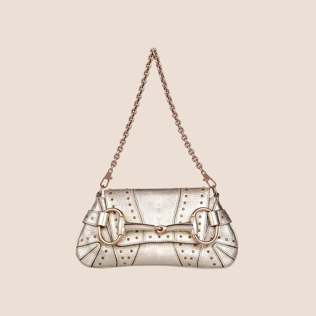 GUCCI BY TOM FORD STUDDED HORSEBIT CHAIN CLUTCH