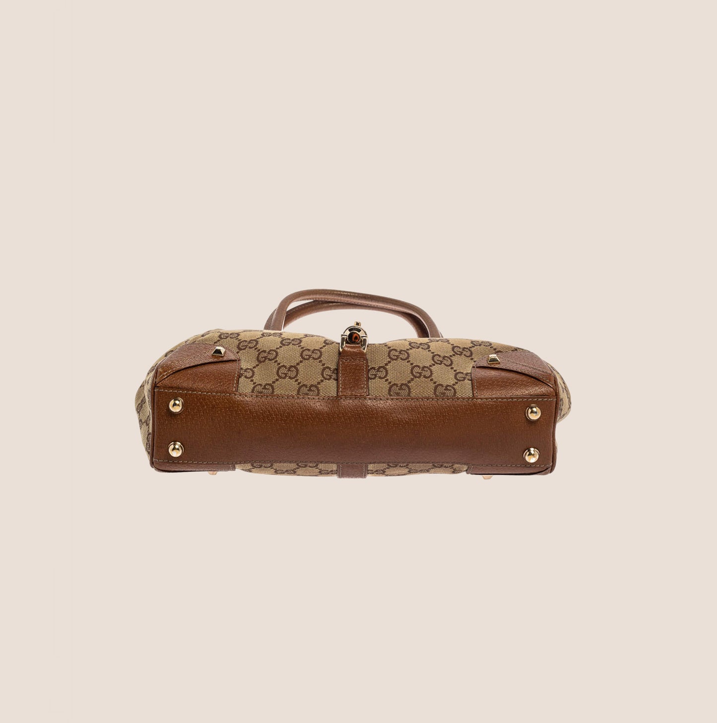 GUCCI BROWN GG CANVAS & LEATHER BARDOT BAWG