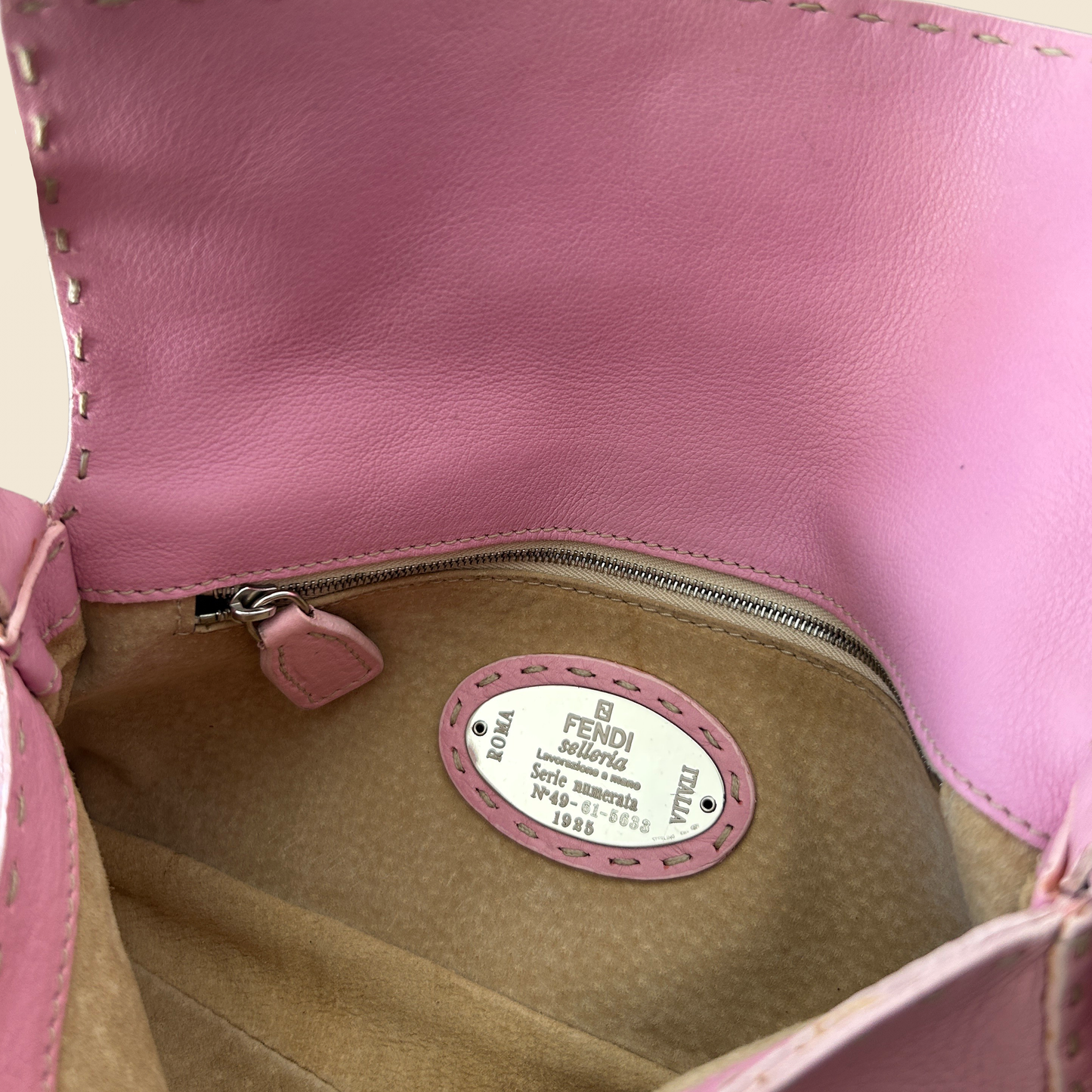FENDI BABY PINK SELLERIA BAGUETTE BAG