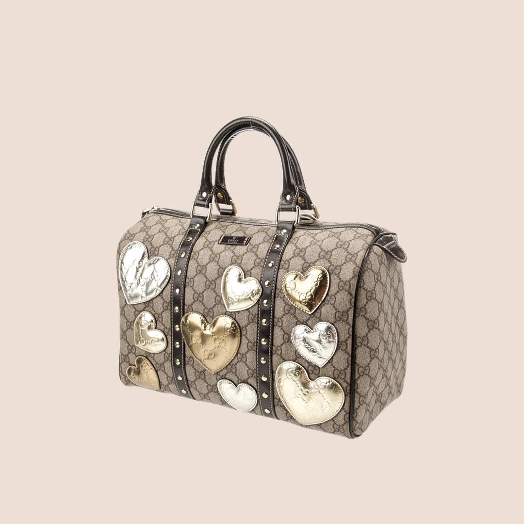 GUCCI GG SUPREME HEARTS JOY BOSTON BAG