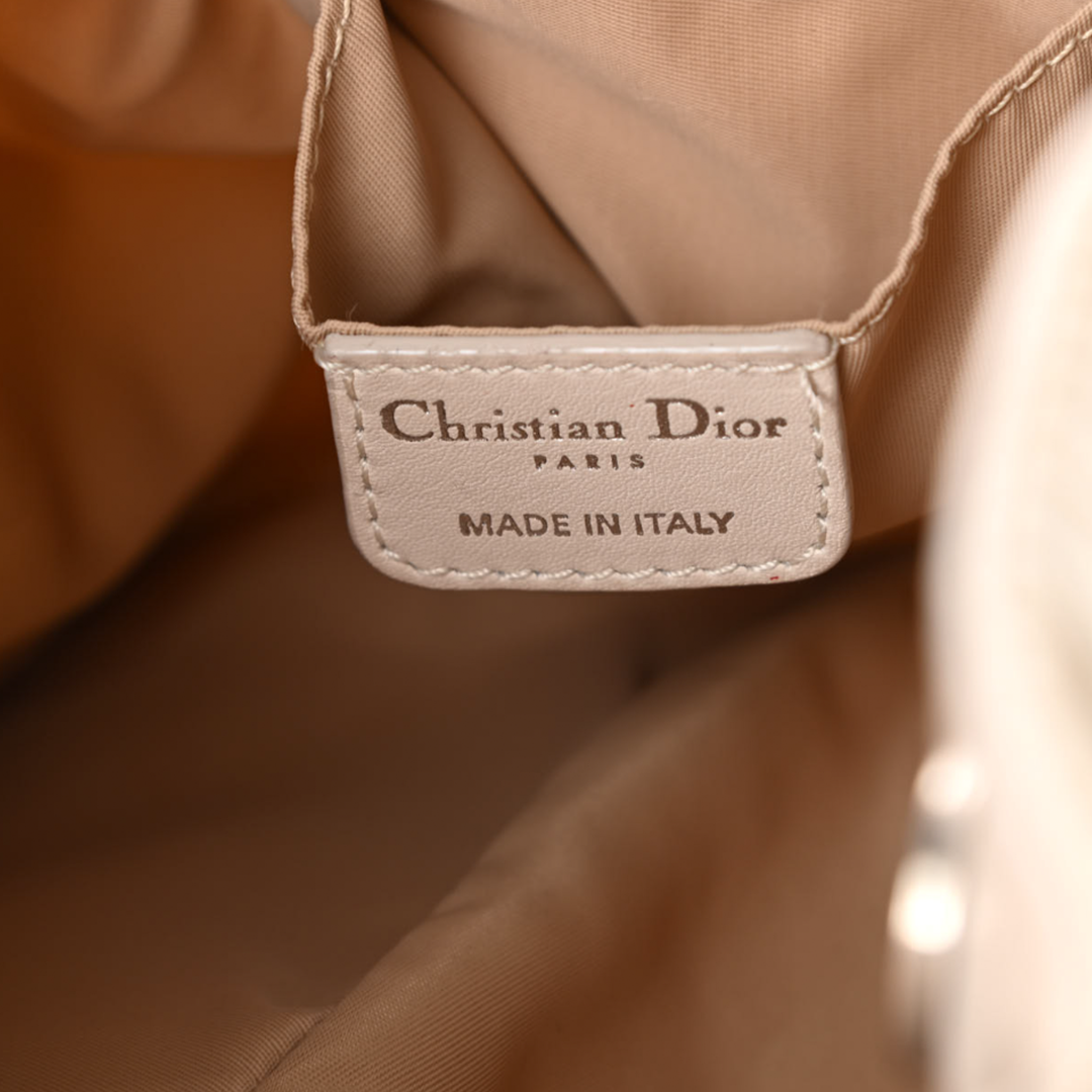 CHRISTIAN DIOR CREAM DIORISSIMO CANVAS HOBO BAG
