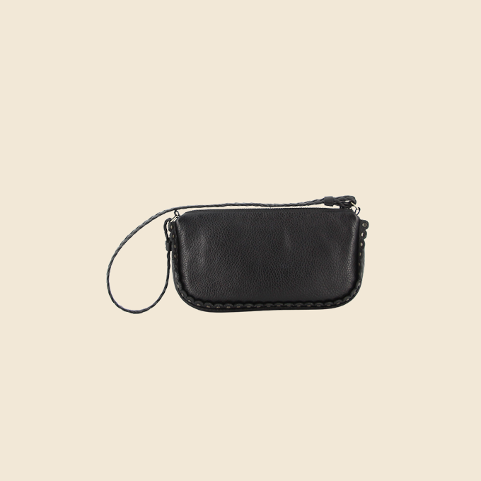 CHRISTIAN DIOR BLACK LEATHER MINI SHOULDER BAG