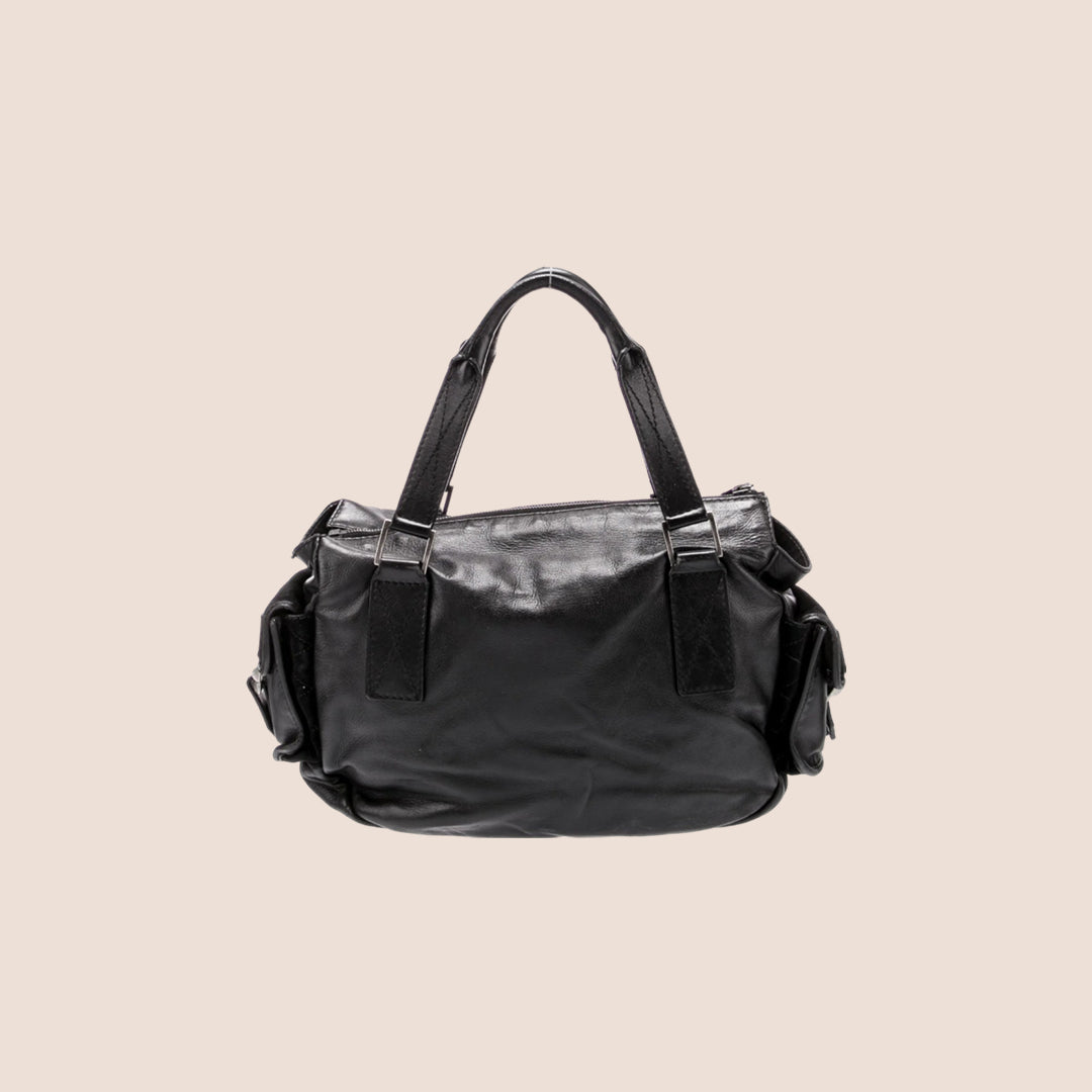 CHRISTIAN DIOR 2006 BLACK SUEDE REBELLE HOBO BAG