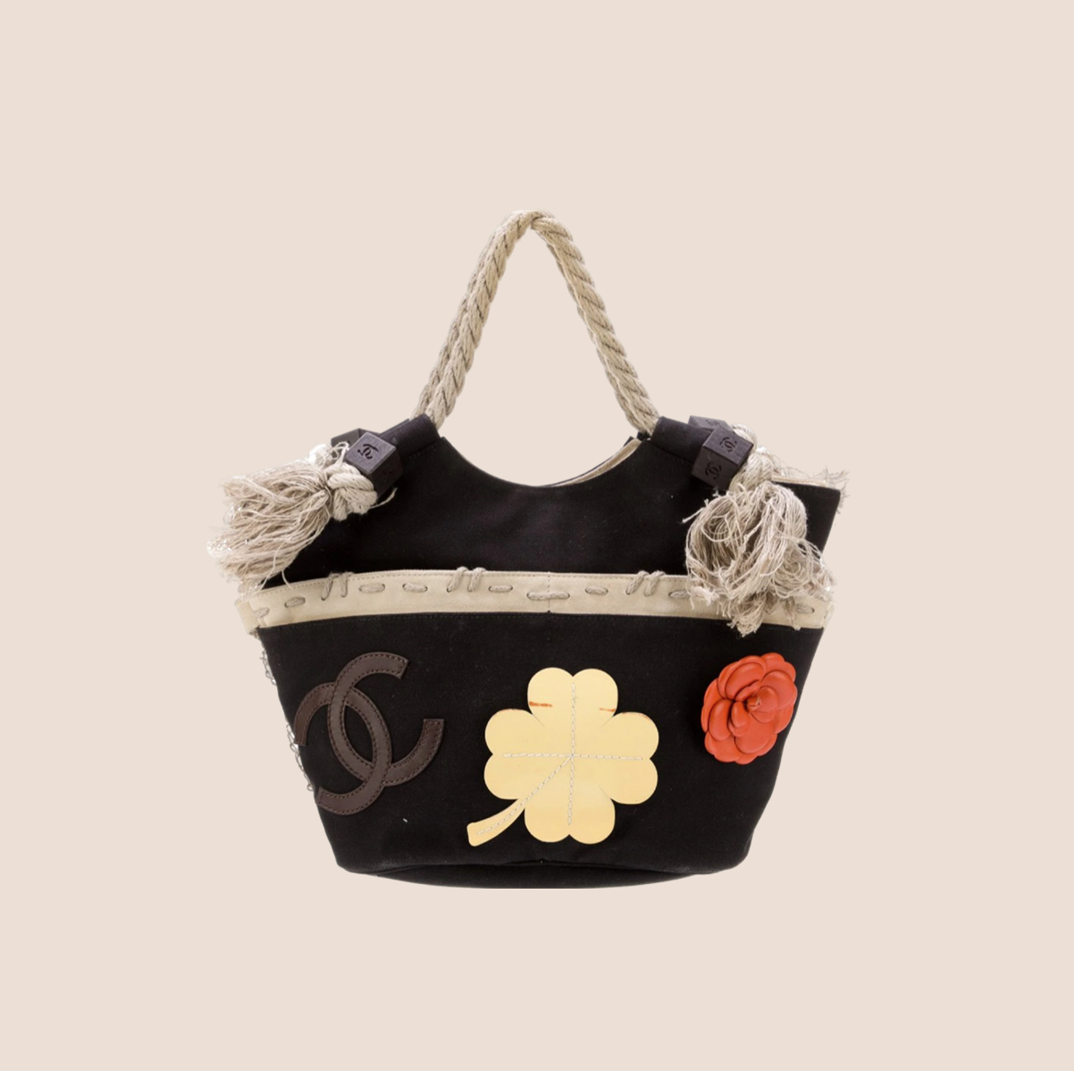 CHANEL 2003 CC CAMELLIA ROPE TOTE BAG – RDB