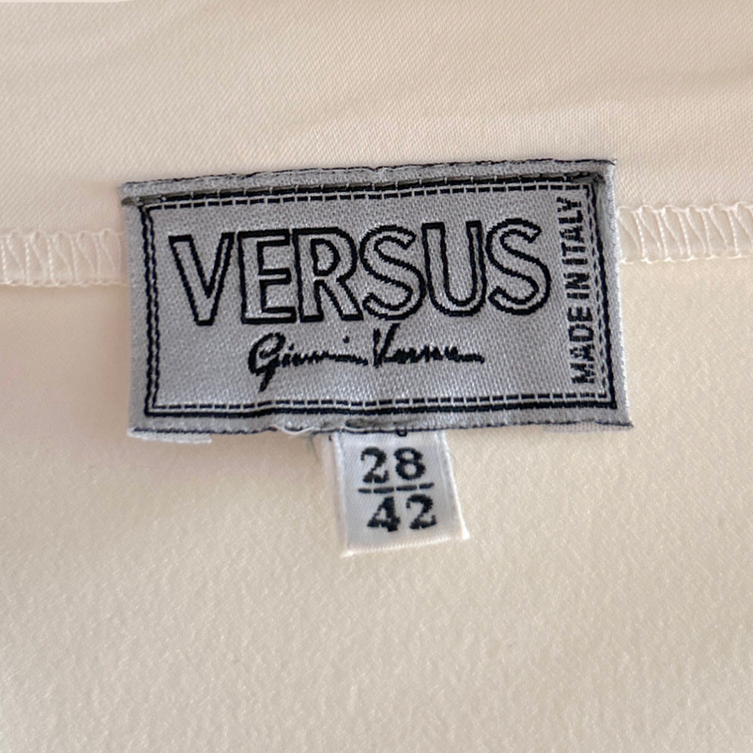 VERSUS SPRING 1998 MILKY WHITE GATHERED MINI DRESS