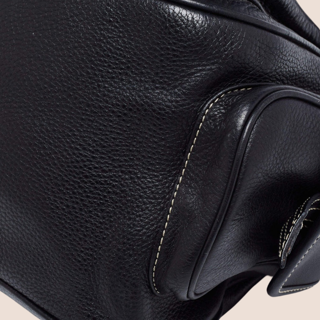 CHRISTIAN DIOR BLACK LEATHER STREET CHIC SATCHEL
