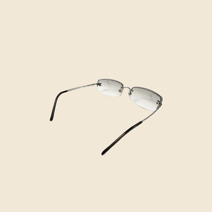 CHANEL TRANSPARENT CC LOGO CRYSTAL SUNGLASSES