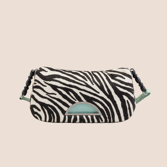 CHRISTIAN DIOR PONY HAIR ZEBRA PRINT MALICE SHOULDER BAG