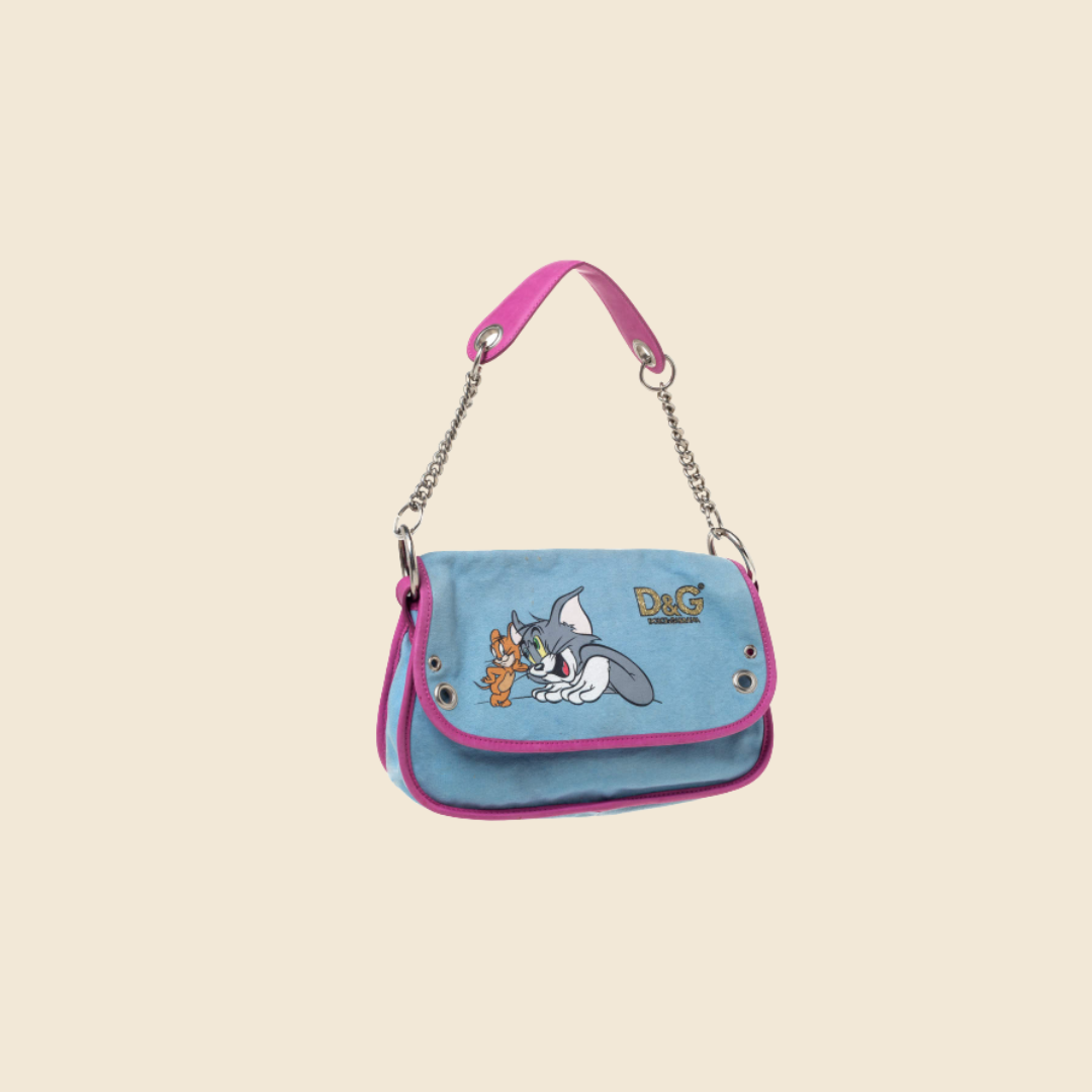 DOLCE & GABBANA 2000S DENIM TOM & JERRY BAG