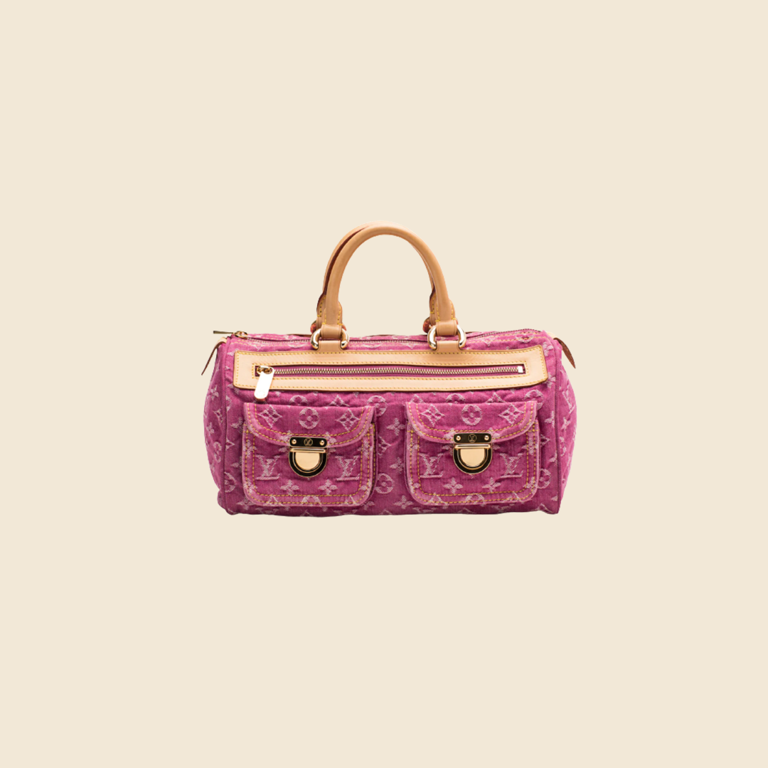 LOUIS VUITTON FUSCHIA MONOGRAM DENIM NEO SPEEDY BAG