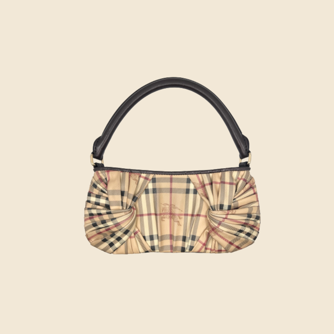 BURBERRY NOVA CHECK KNOT BAGUETTE BAG