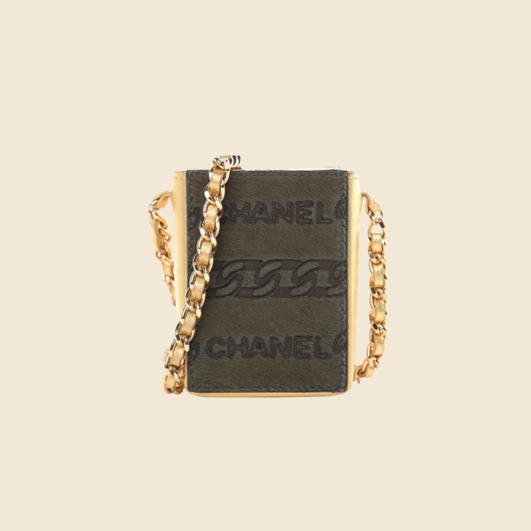 CHANEL 2001 CHAIN LINK GREEN & GOLD CROSSBODY PURSE – RDB