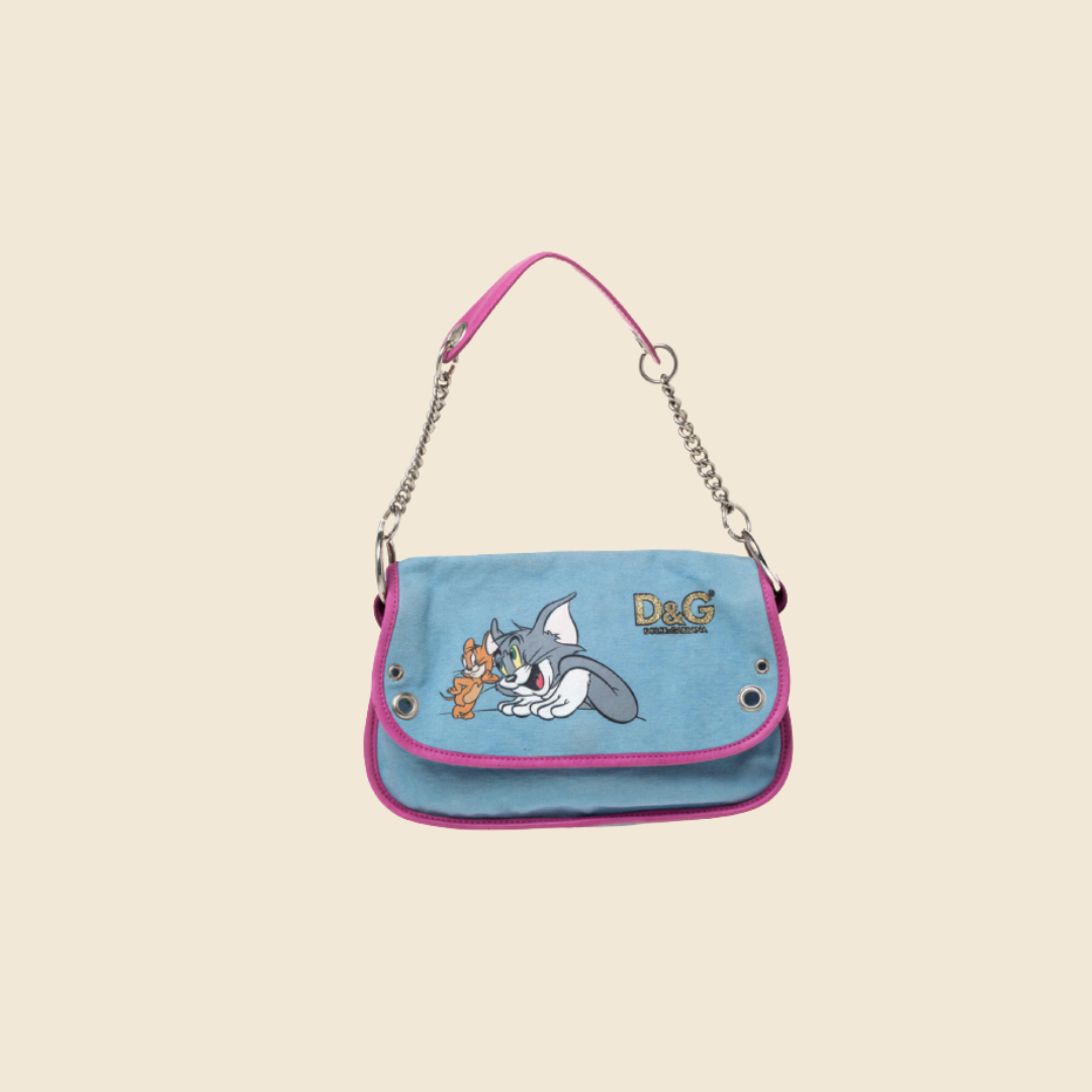 DOLCE & GABBANA 2000S DENIM TOM & JERRY BAG