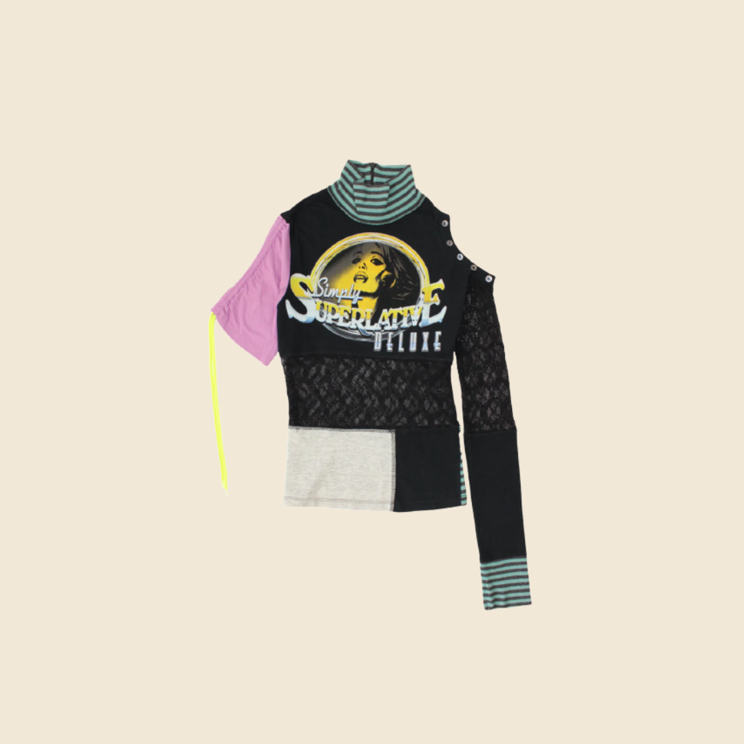 DOLCE & GABBANA 2000s "SIMPLY SUPERLATIVE DELUXE" PATCHWORK TOP