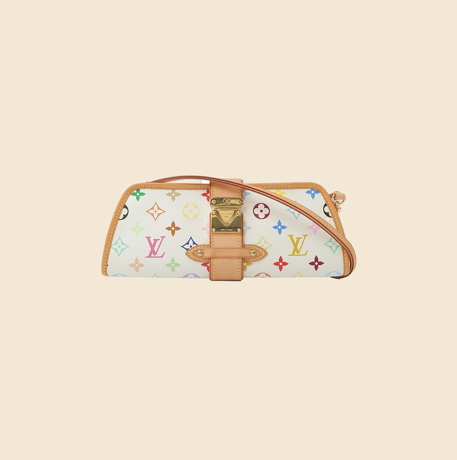 Louis Vuitton Teda PM Top Handle Bag PM Multicolor Canvas Blanc White