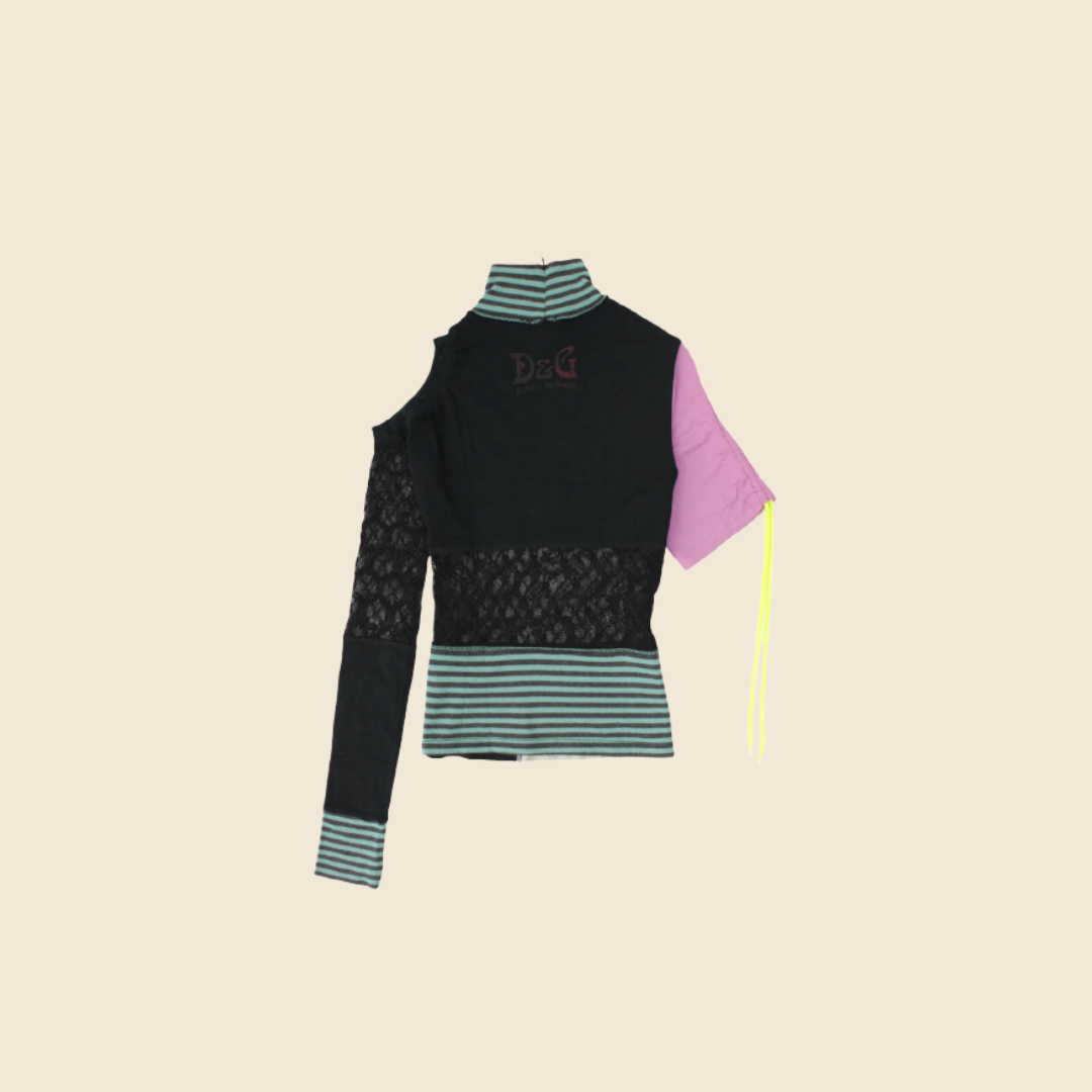 DOLCE & GABBANA 2000s "SIMPLY SUPERLATIVE DELUXE" PATCHWORK TOP