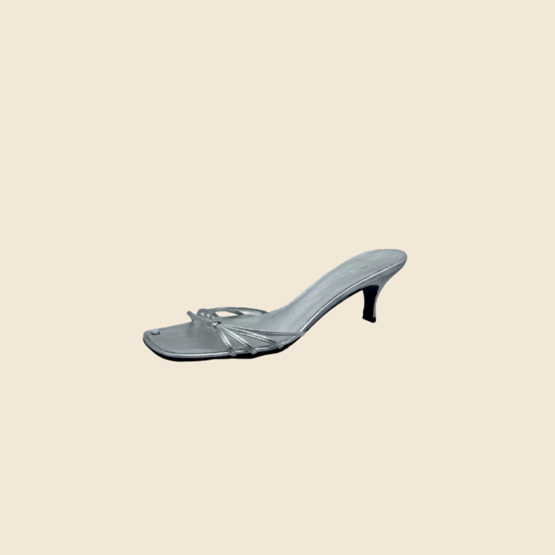 CÉLINE SILVER KITTEN HEELS