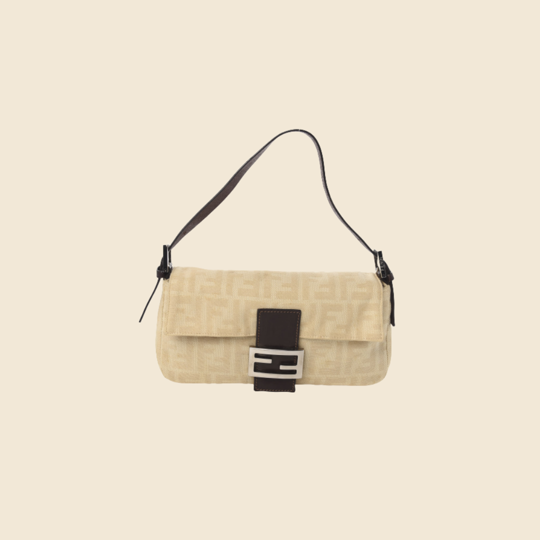 FENDI CREAM ZUCCA BAGUETTE