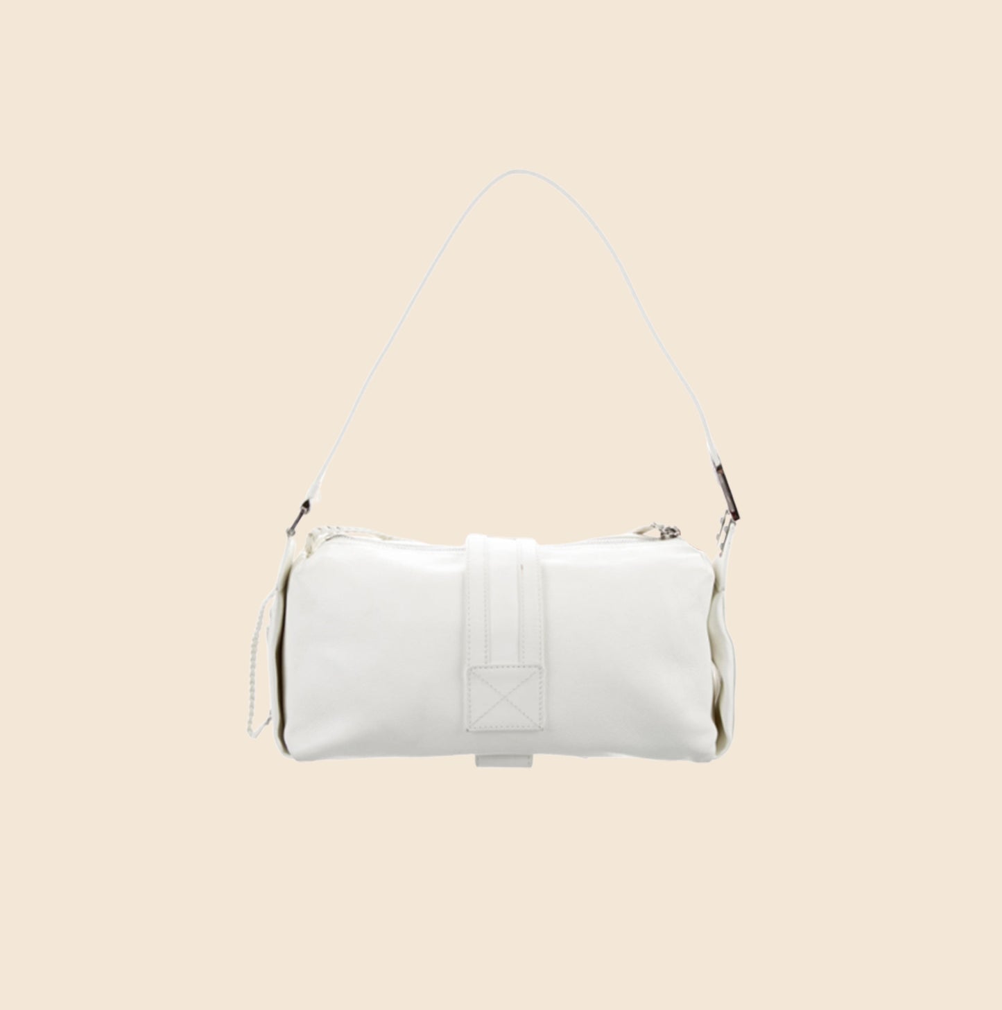 CHRISTIAN DIOR WHITE LEATHER FLIGHT BAG